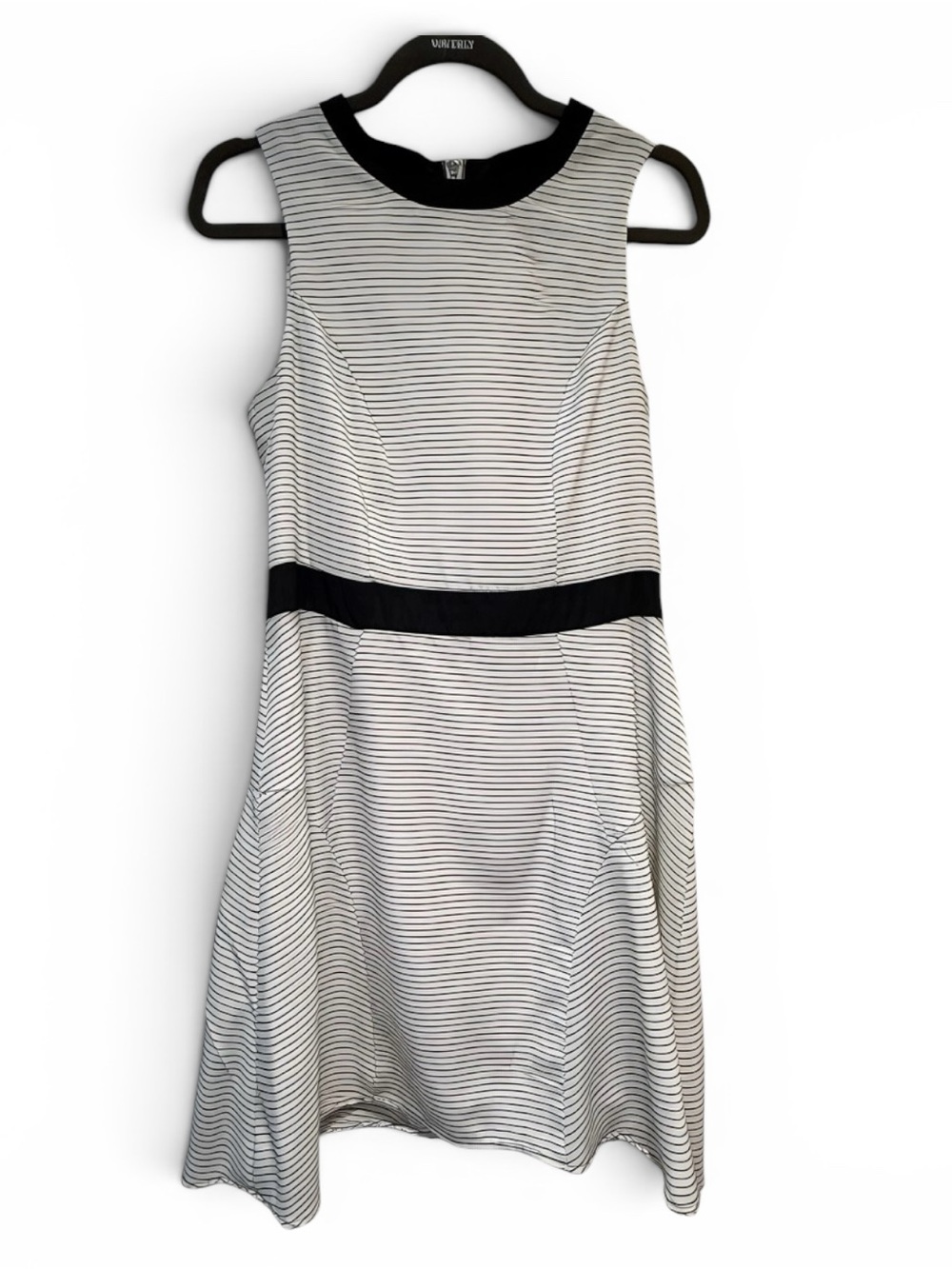 Mossimo Sz XS Fit and Flare Sleeveless Black White Striped Dress